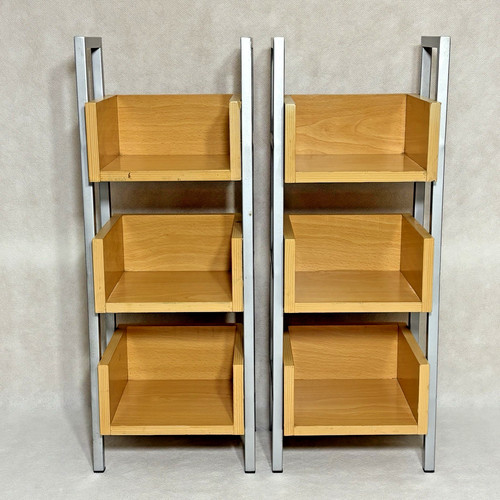 Coppia scaffali legno 3 - in,